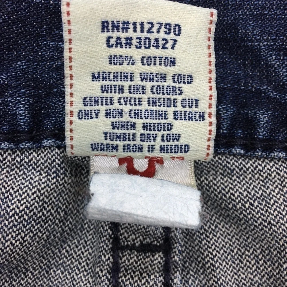TRUE RELIGION Skinny Jeans Rainbow Ricky Slim 24859SO Dark Wash Denim Size 29
